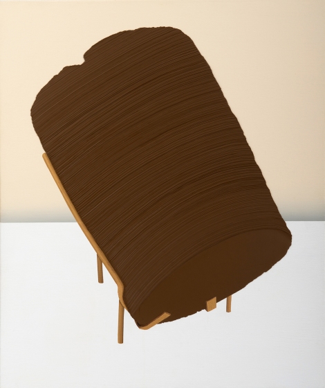 Sagie Azoulay - brown barrel, 2015, oil and acrylic on canvas, 60x50 cm